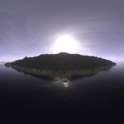 Late Morning Ocean Island HDRI Sky