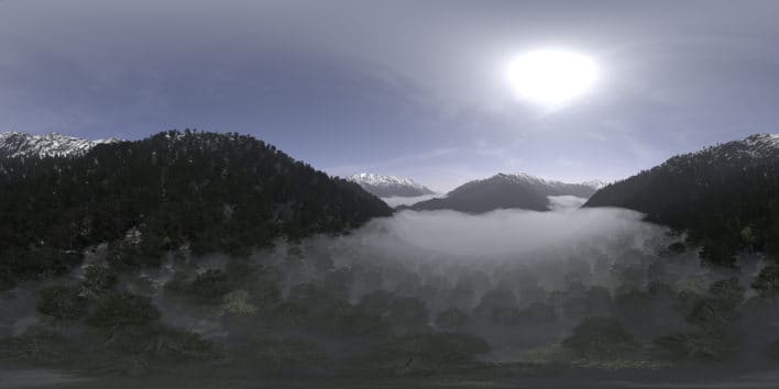 Noon Mountain Forest HDRI Sky