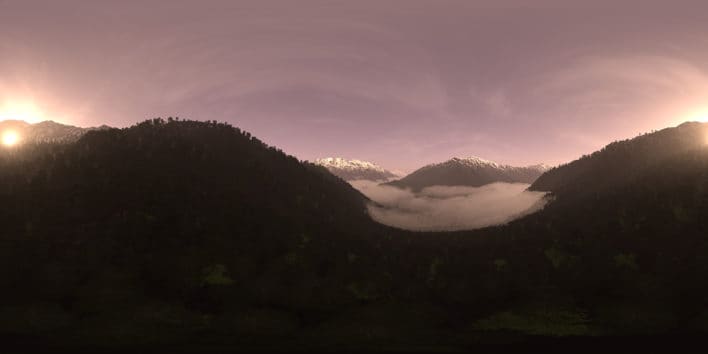 Early Evening Mountain Forest HDRI Sky