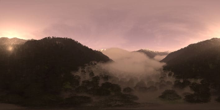 Evening Mountain Forest HDRI Sky