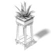 Aloe in Wooden Planter 3D Model (10825) - Image 6