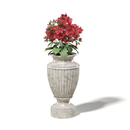 Stone Vase with Flowers 3D Model