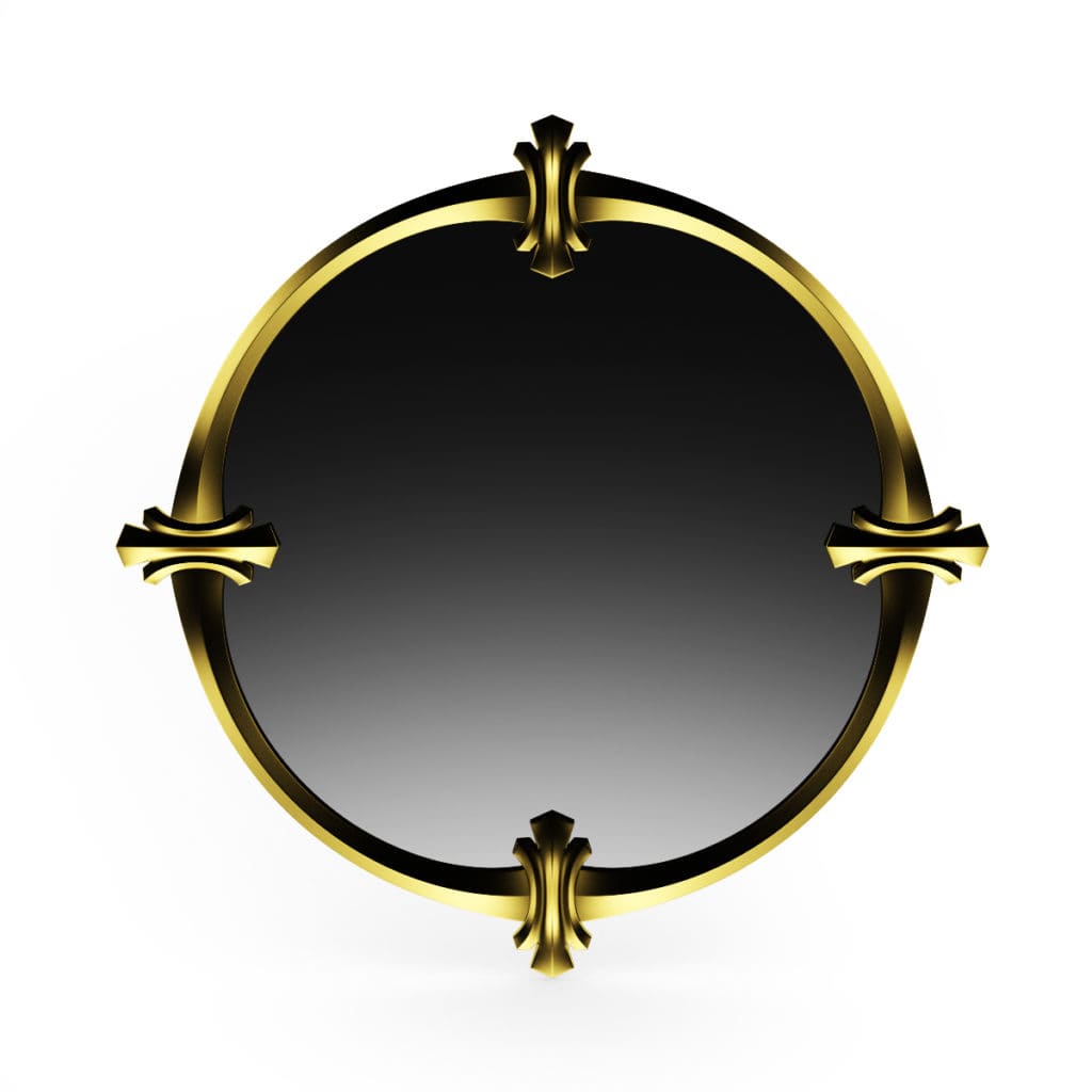 Golden Round Mirror