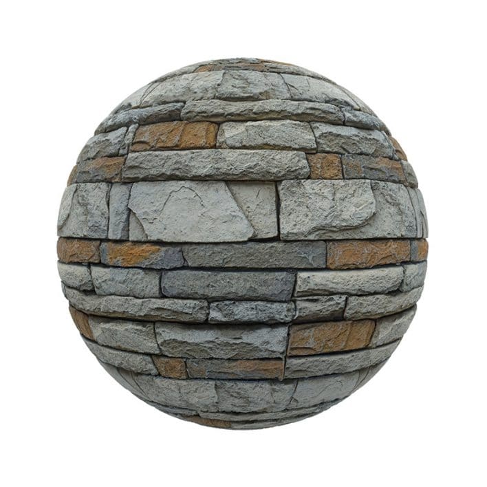 Grey and Orange Stone Bricks PBR Texture