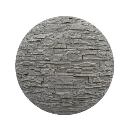 Grey Stone Brick Wall PBR Texture