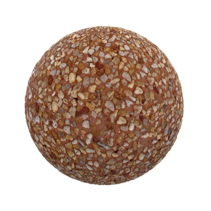 Pebbles in Orange Dirt PBR Texture