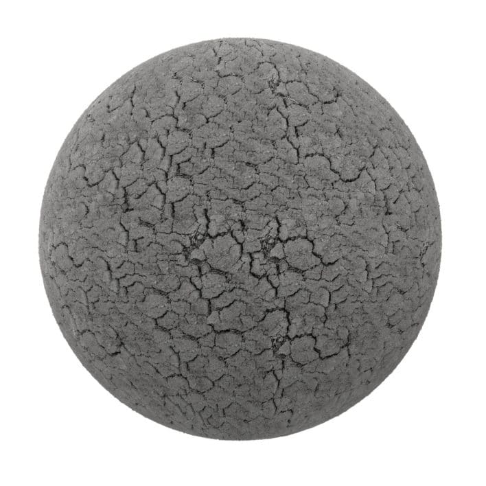 Grey Dry Cracked Dirt PBR Texture