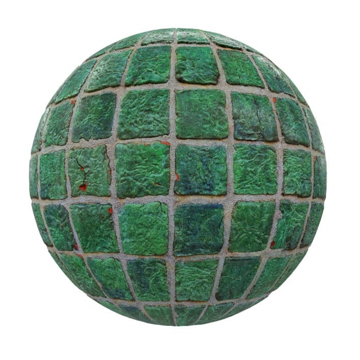 Old Green Tiles PBR Texture