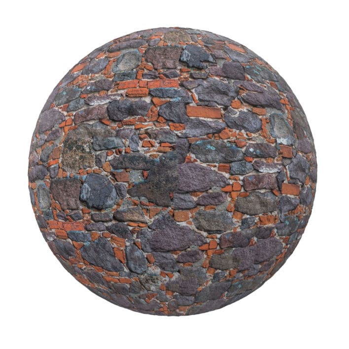Old Stone and Brick Wall PBR Texture