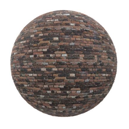Red and Black Brick Wall PBR Texture
