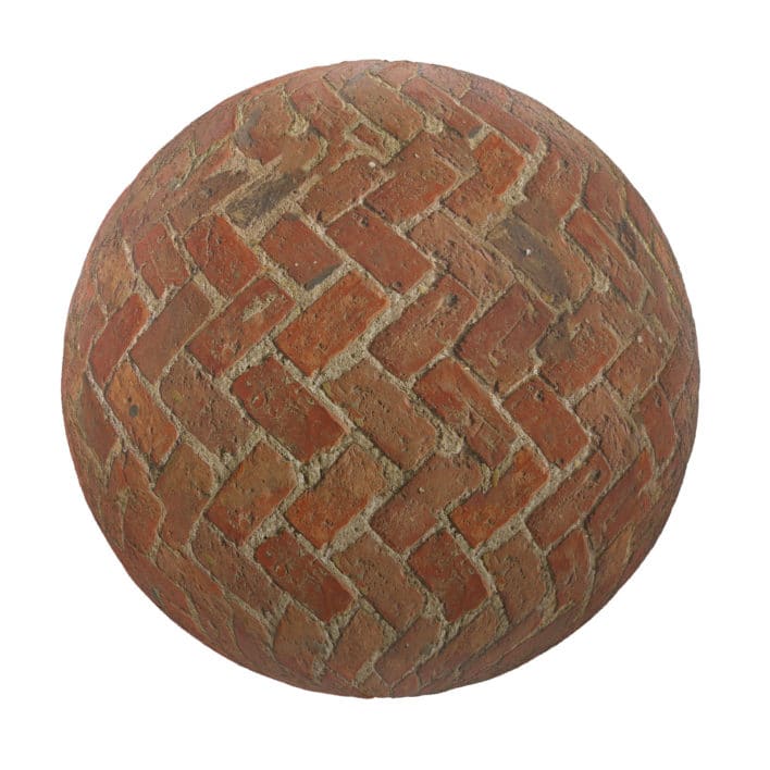 Red Brick Pavement PBR Texture