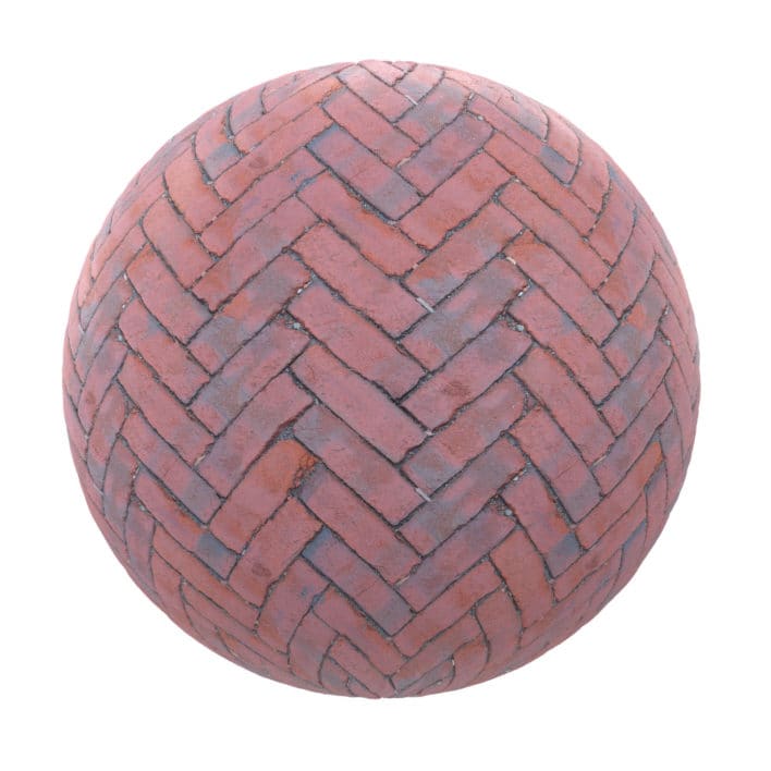 Red Brick Pavement PBR Texture