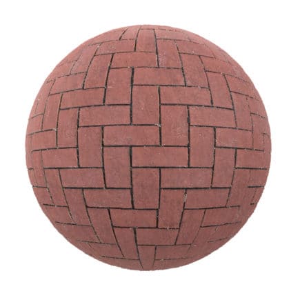 Red Brick Pavement PBR Texture