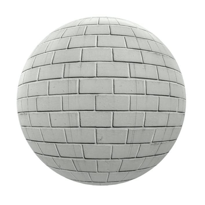White Brick Wall PBR Texture