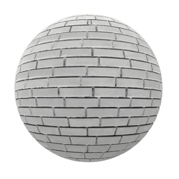 White Brick Wall PBR Texture