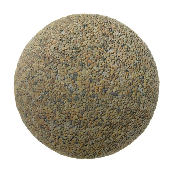 Yellow Gravel Pavement PBR Texture
