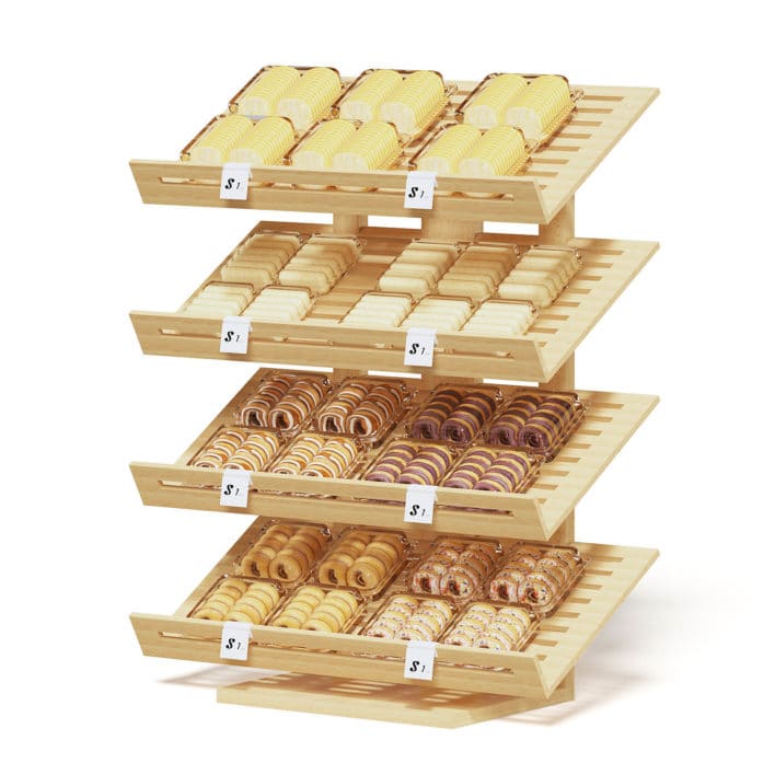 Market Shelf 3D Model - Bakery Products
