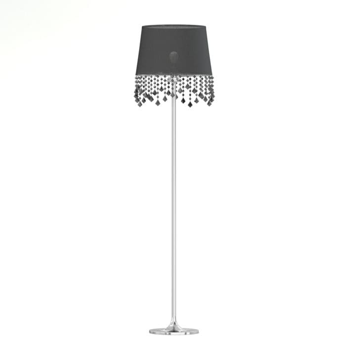 Black and Metal Floor Lamp 3D Model