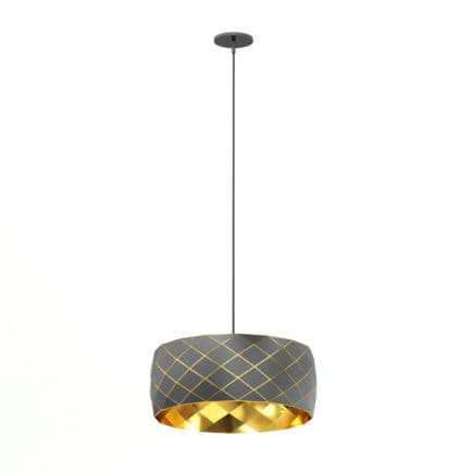 Black and Gold Hanging Lamp 3D Model