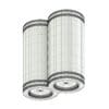 Double Black Cylindrical Light 3D Model - Image 2