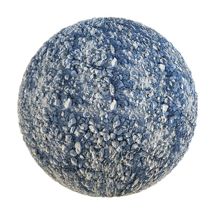 Grey Concrete with Rocks PBR Texture