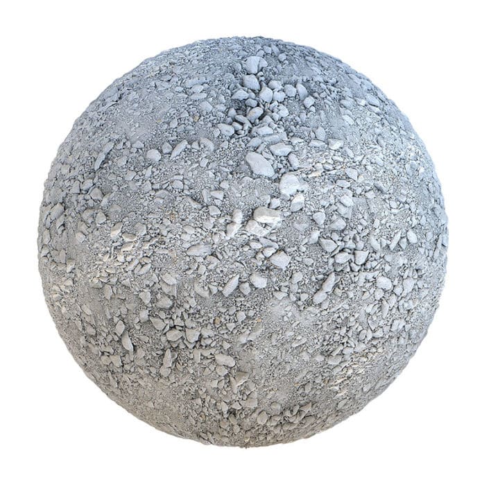 Grey Concrete with Rocks PBR Texture