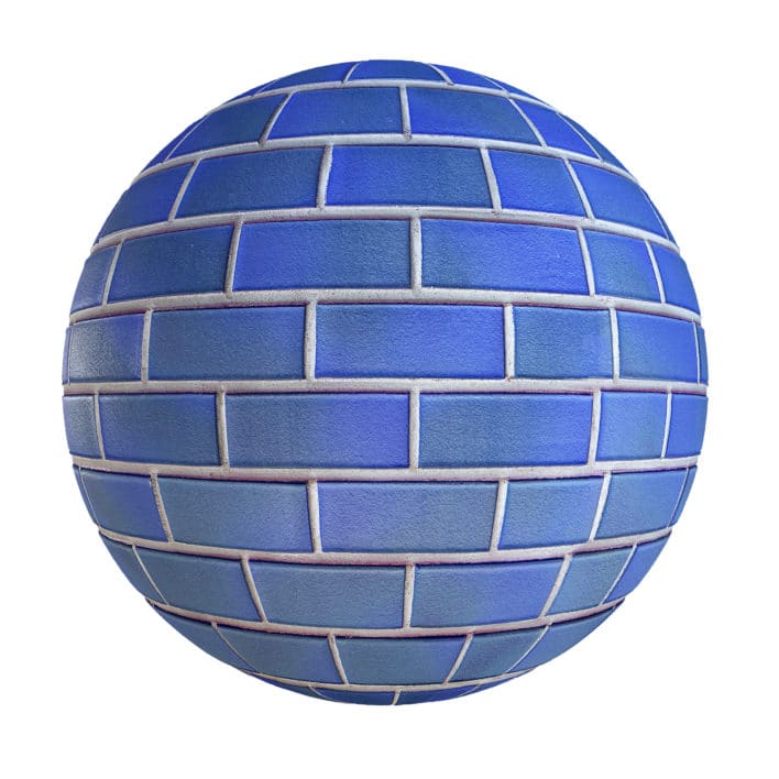 Blue Brick Wall PBR Texture