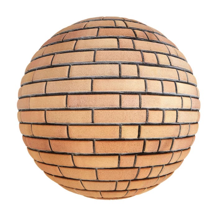 Orange Brick Wall PBR Texture