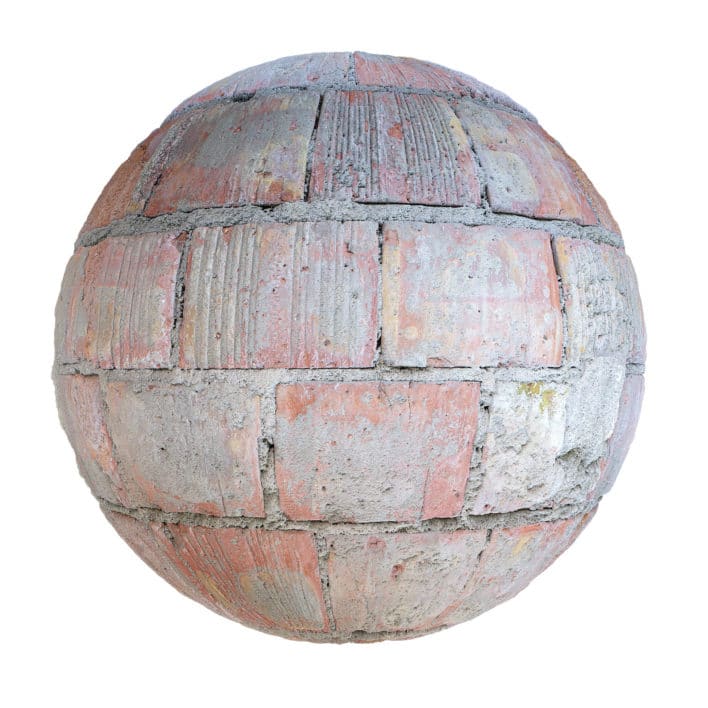 Red Brick Wall with Cement PBR Texture