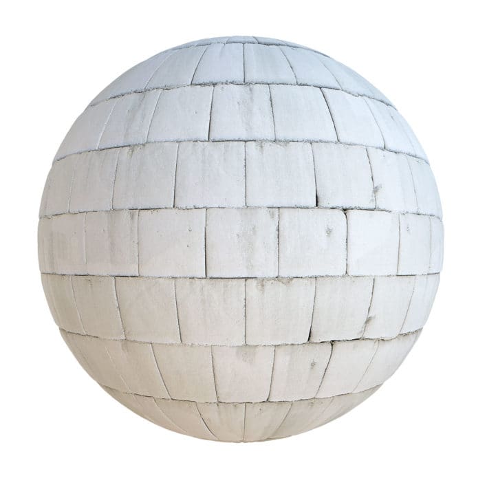 White Brick Wall PBR Texture
