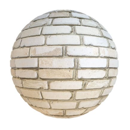 White Brick Wall PBR Texture