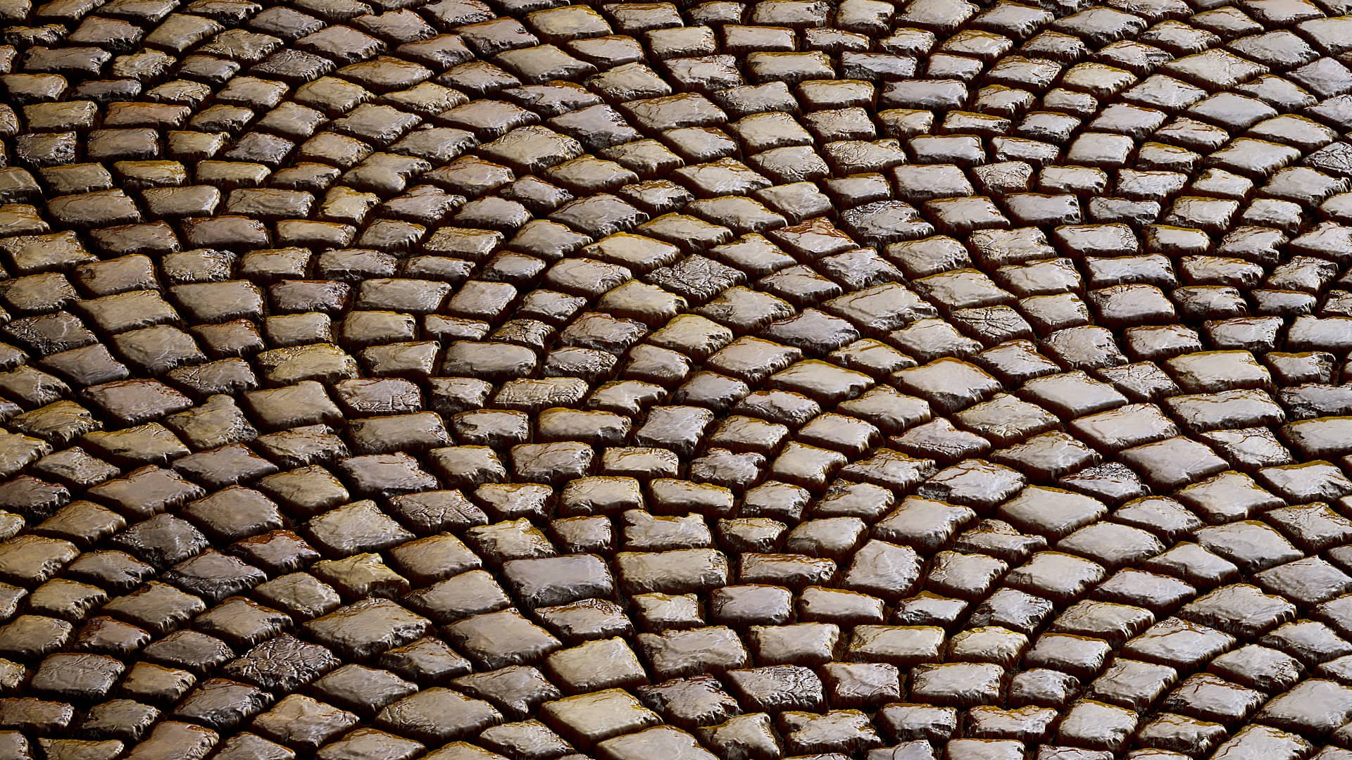 Orange Rock Tiles Pavement PBR Texture