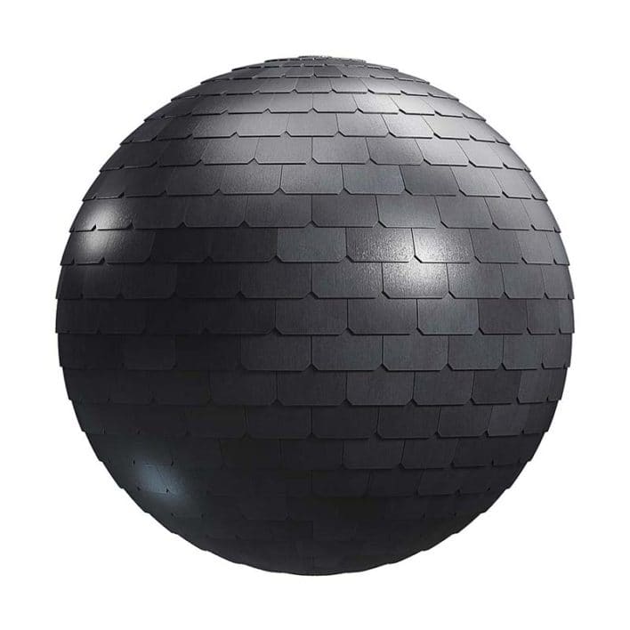 Black Metal Tiles Roof PBR Texture