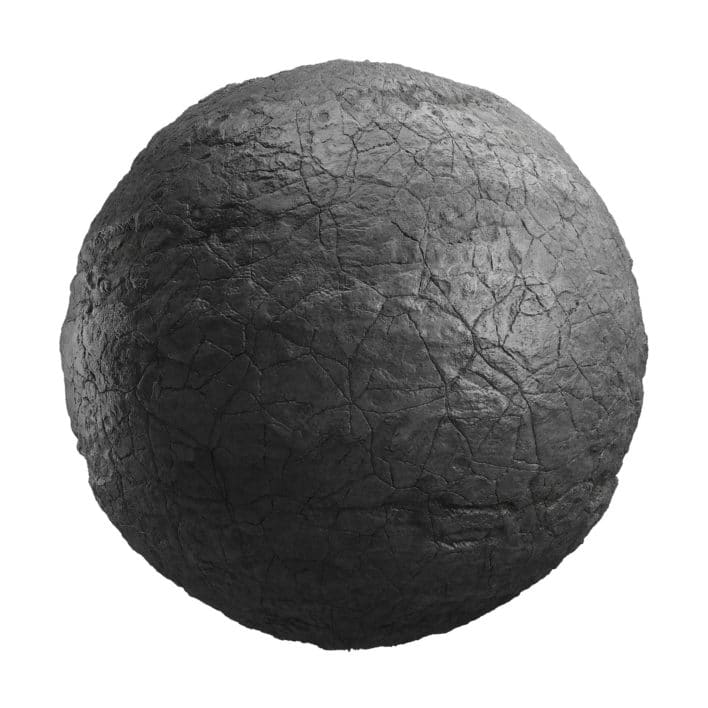 Cracked Black Rock PBR Texture