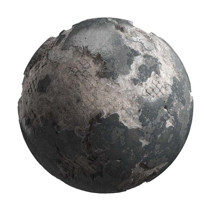 Damaged Black Painted Wall PBR Texture