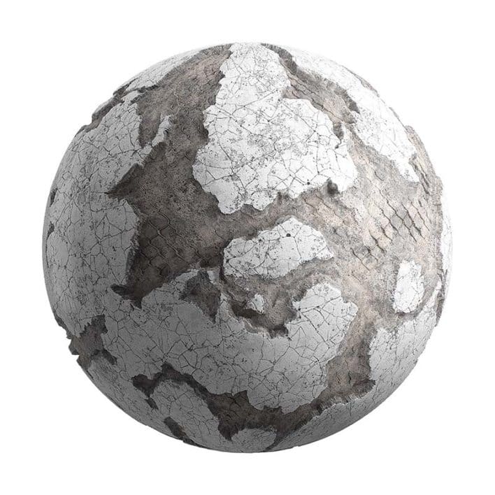 Damaged White Painted Wall PBR Texture