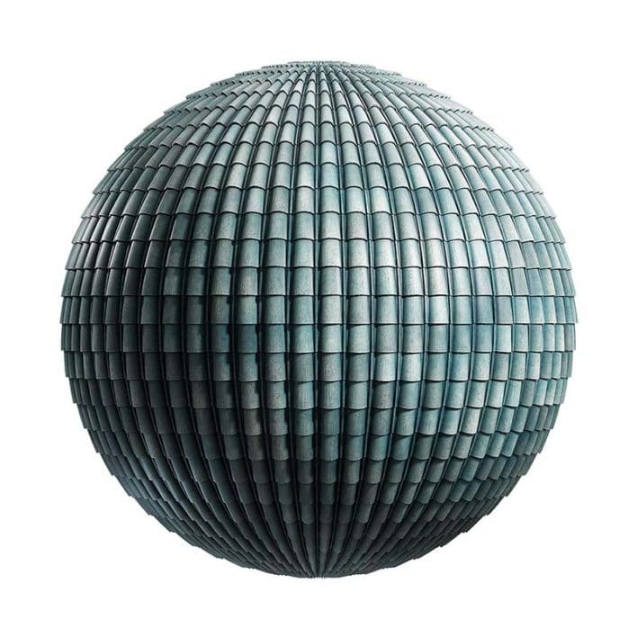 Green Ceramic Roof PBR Texture