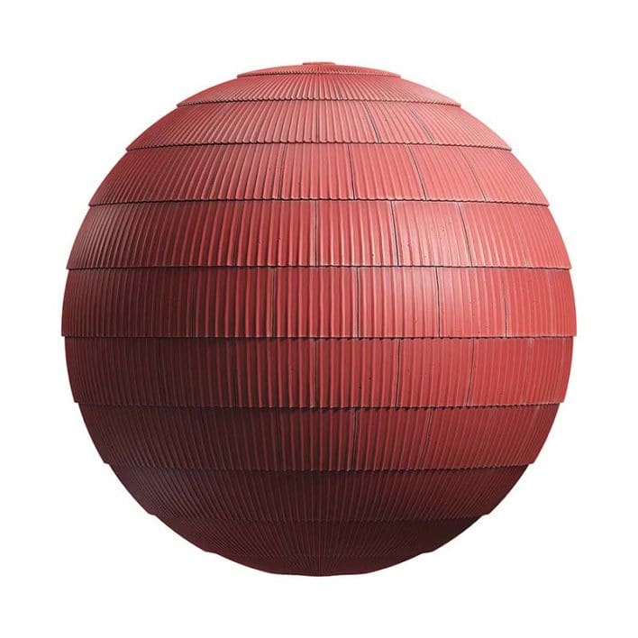 Red Ceramic Roof PBR Texture
