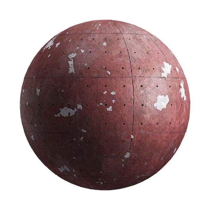 Red Painted Concrete Panels PBR Texture