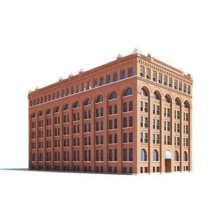 Brick Building 3D Model