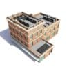 Brick Building 3D Model - Image 5