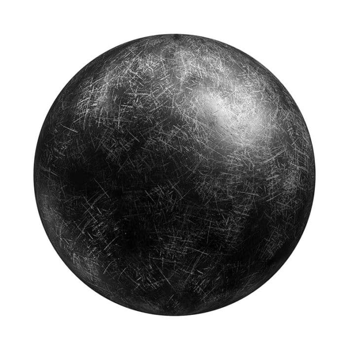 Black Scrathed Metal PBR Texture
