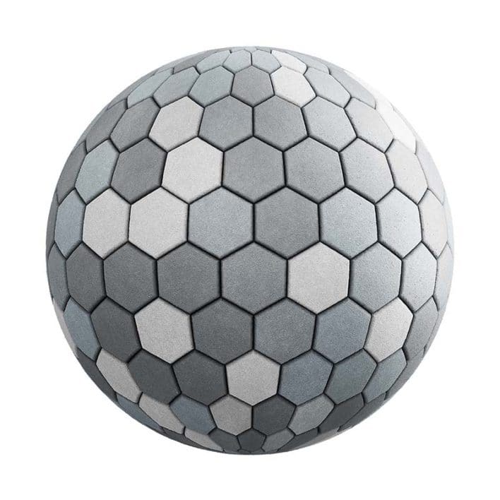 Hexagonal Grey Pavement PBR Texture