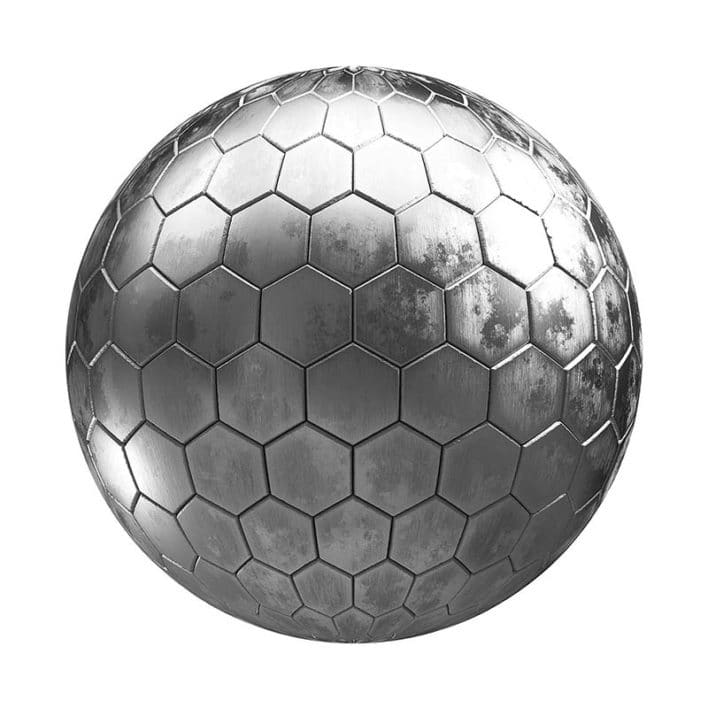 Hexagonal Metal Tiles PBR Texture