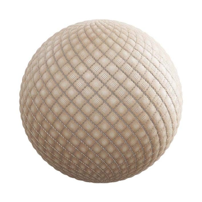 Quilted Beige Leather PBR Texture