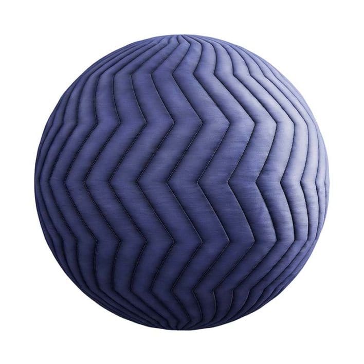 Quilted Blue Fabric PBR Texture