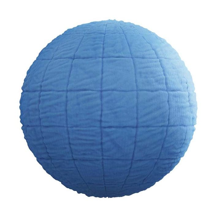Quilted Blue Fabric PBR Texture