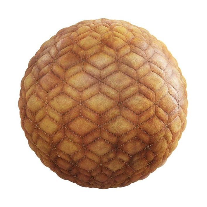 Quilted Brown Leather PBR Texture