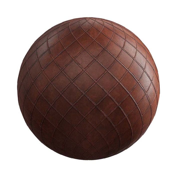 Quilted Brown Leather PBR Texture