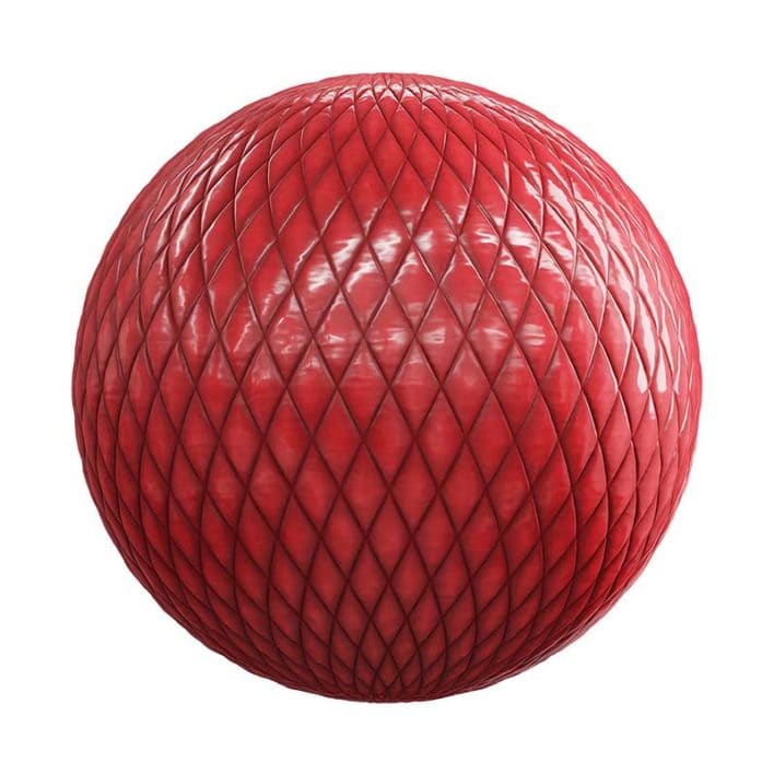 Quilted Red Leather PBR Texture